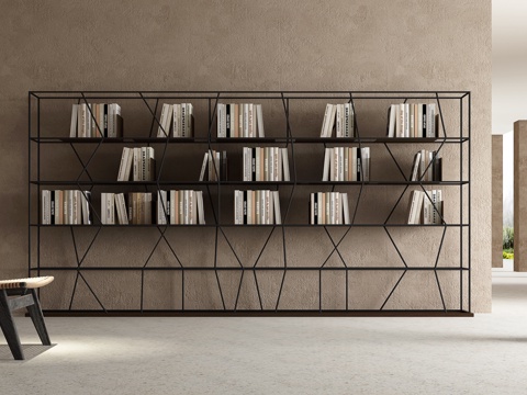 Italian Bookcase Wrought Iron Metal Bookcase