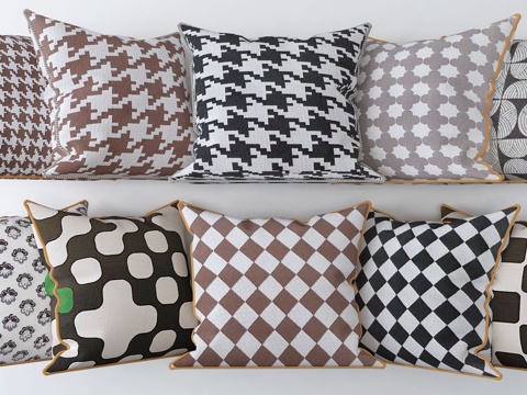 Modern plaid pillow thousand bird pillow