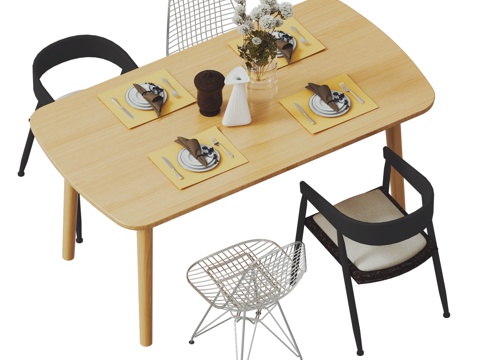 Nordic Dining Table and Chair Solid Wood Dining Table