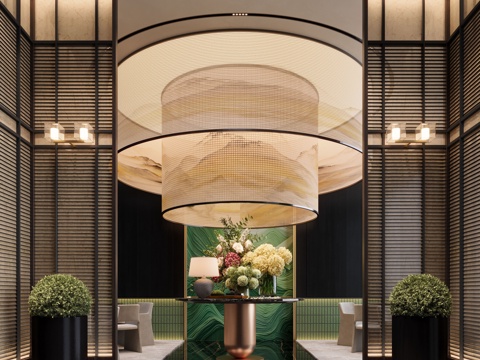 Modern Hotel Lobby Atrium View