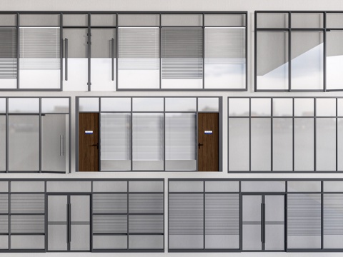 Office door glass partition high compartment