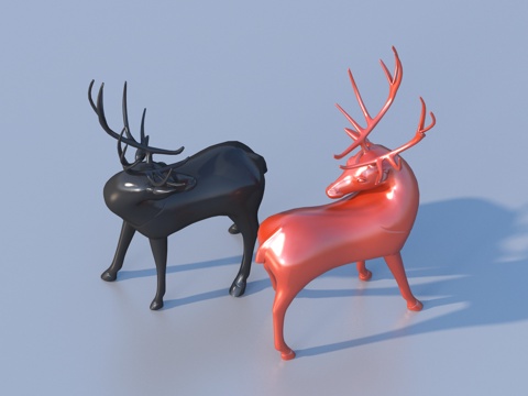 Modern deer sika deer landscape sculpture