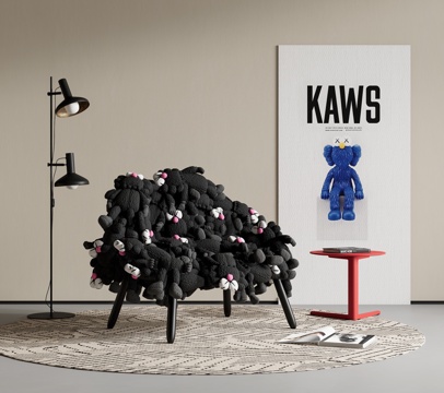 Kaws Modern Internet Celebrity Sofa Lounge Chair Side Corner Floor Lamp