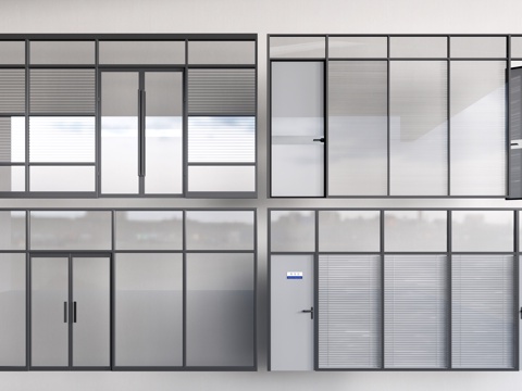 Office door glass partition high compartment