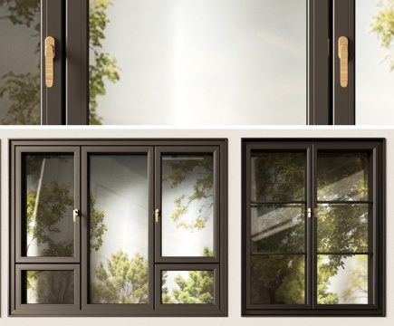 Modern black aluminum alloy window casement window