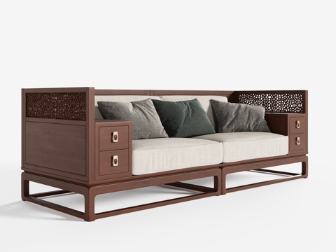 New Chinese-style double sofa