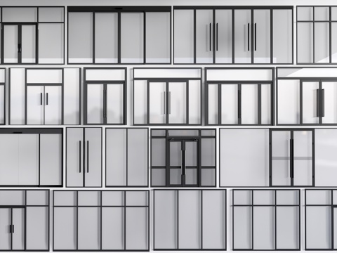 Office door high compartment glass partition