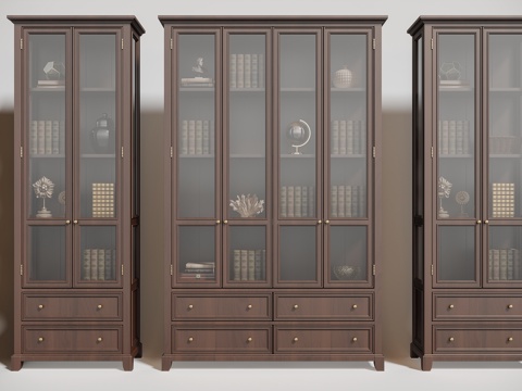 American solid wood finished bookcase