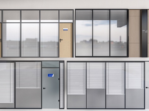 Office door glass partition high compartment