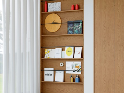 Modern Solid Wood Bookshelf Magazine Rack