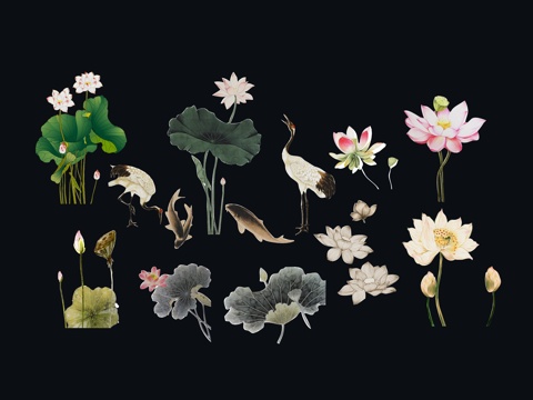 National tide carving, flower silhouette, wintersweet, peony, national flower, national wind, peach blossom, cherry blossom, powder