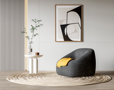 Modern leisure sofa round carpet corner table