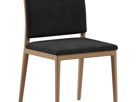 Annud Modern Minimalist Chair Fabric Dining Chair Solid Wood Dining Chair Nordic Dining Chair