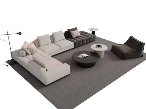 Modern Italian Sofa Sectional Sofa Coffee Table Combination Italian Living Room Sofa Decorations Ornament Cloth