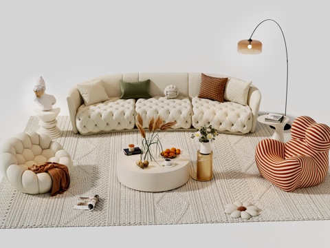 Cream Style sofa coffee table Sectional Sofa