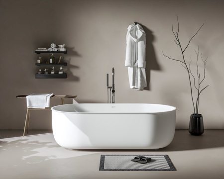 Modern Bathtub Bathrobe Dried Branch Vase Bathroom Small Pieces