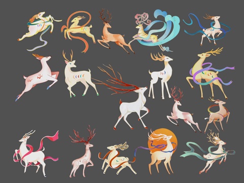 New Chinese Wall Decoration, National Tide, Dunhuang, Nine-color Deer, Deer, Rui Beast, Sika Deer, Wall Decoration Pendant,