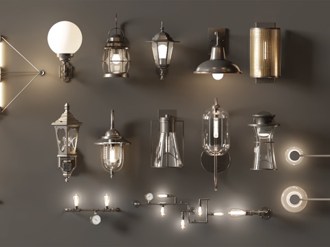 Industrial wind wall lamp bulb line wall lamp