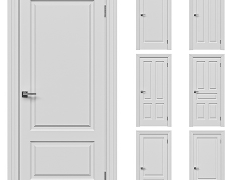 Modern White Entry Door Set Door