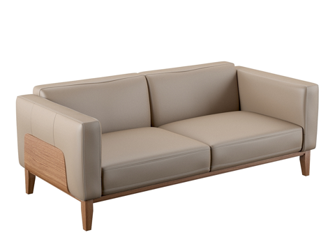 New Chinese leather double sofa