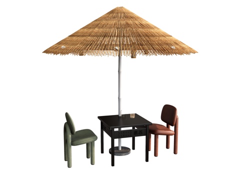 Dining Table and Chair Dining Chair Lounge Chair Dining Table Outdoor Chair Sofa Chair Sunshade Umbrella Four-Person Dining Table