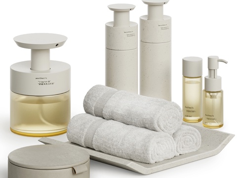 Modern bathroom toiletries