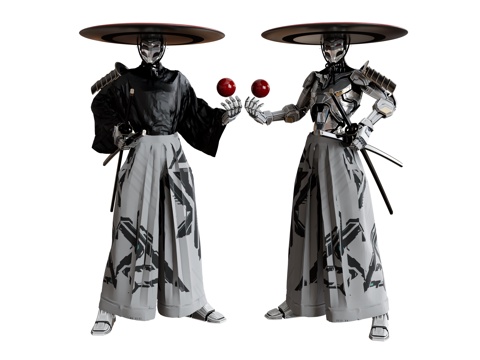 Robot Samurai Robot Sabre Ornaments Swordsman