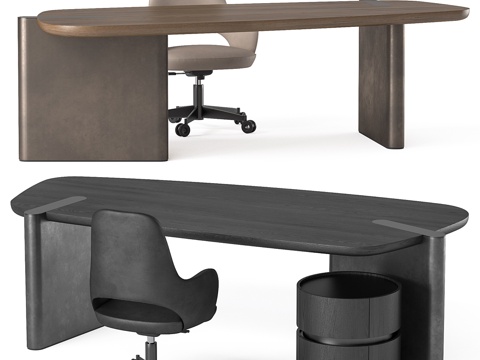 Neo-Chinese Style Office Desk and Chair