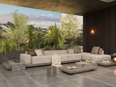 Modern Outdoor Sofa Casual Sofa Terrace Balcony View