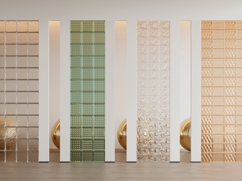 Modern glass brick partition