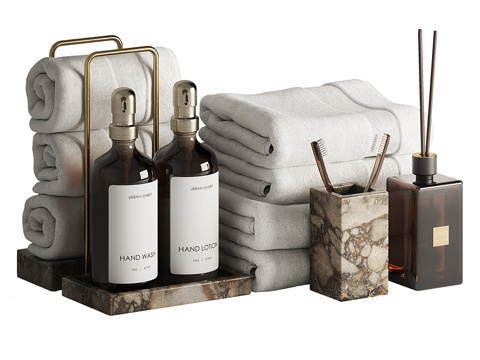 Modern bathroom toiletries