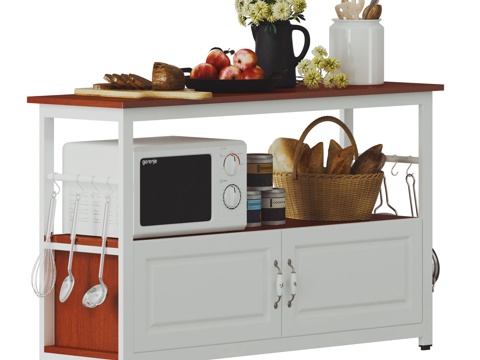 American Kitchen Storage Rack Microwave Oven Storage Rack Kitchen Multifunctional Storage Rack French Kitchen Storage