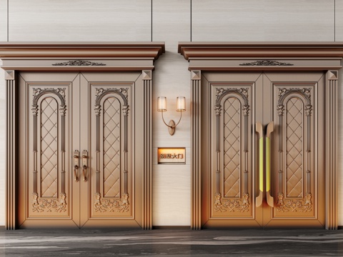 Villa door copper door European door door door double door