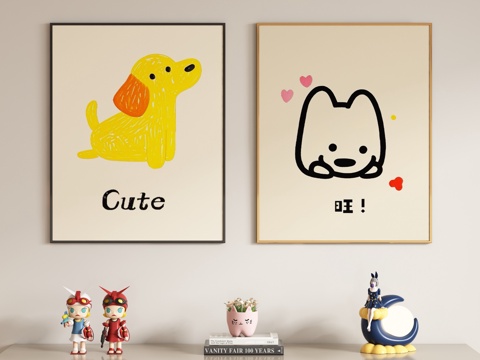 Modern Cream Style Children's Decorative Painting Hanging Painting