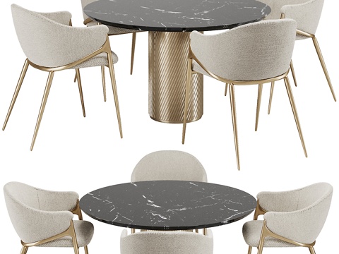 Modern Affordable Luxury Style Dining Table and Chair