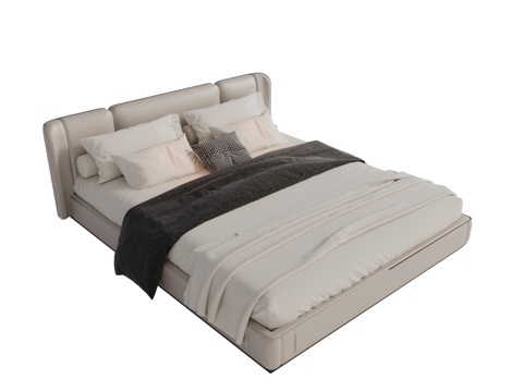 Modern Fabric Double Bed Master Bed Minimalist Bedroom Bed Minotti Modern Double Bed