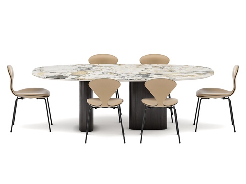 Modern Affordable Luxury Style Dining Table and Chair