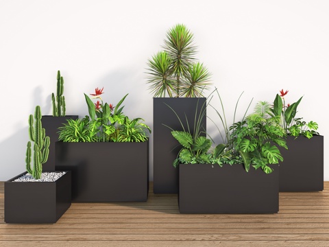 Plant flower box combination outside the flower box custom flower box flowers and plants pile