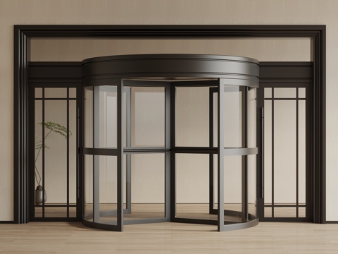 Modern Lobby Revolving Door