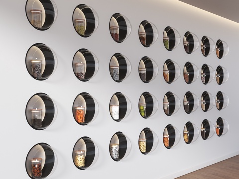 Modern display wall food seed Wall modern stone food display wall raw material display wall