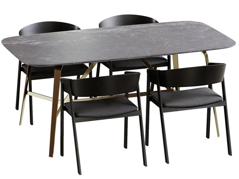 Modern Affordable Luxury Style Dining Table and Chair