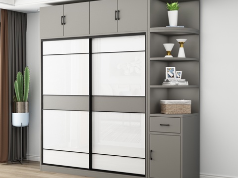 Nordic sliding door wardrobe