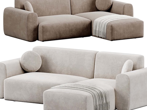 Modern cream-style corner sofa