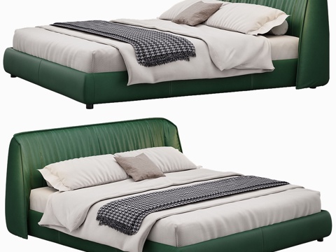 Modern Leather Double Bed Bedding Mattress Pillow