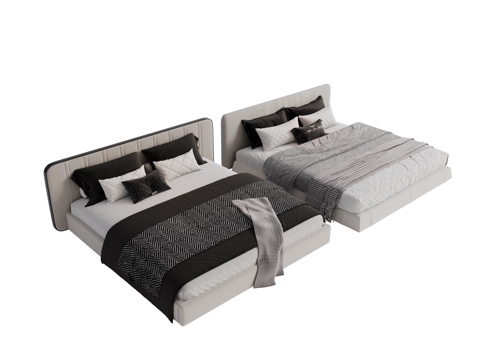 Modern Fabric Double Bed Master Bed Minimalist Bedroom Bed Minotti Modern Double Bed