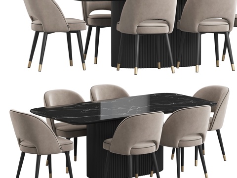 Modern Affordable Luxury Style Dining Table and Chair