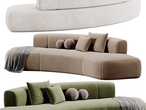 Modern fabric shaped sofa