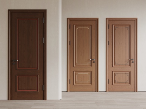 Neo-Chinese Style Single Door Room Door Bedroom Door Solid Wooden Door Interior Door