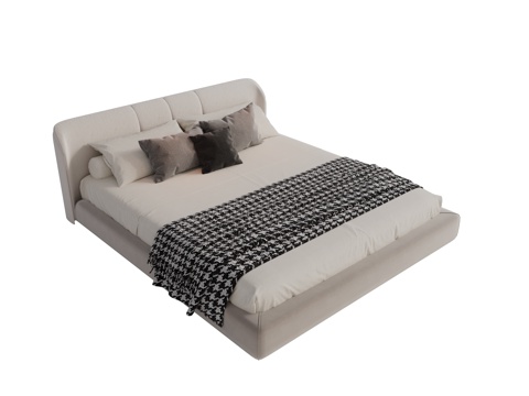 Modern Fabric Double Bed Master Bed Minimalist Bedroom Bed Minotti Modern Double Bed