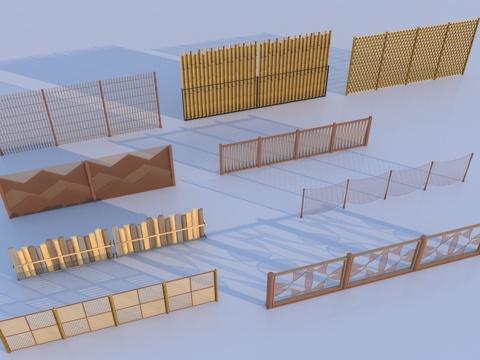 Neo-Chinese Style grid fence